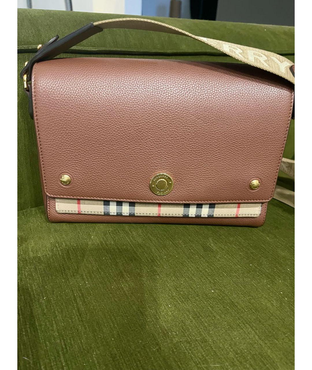 BURBERRY Бежевая кожаная сумка через плечо, фото 3
