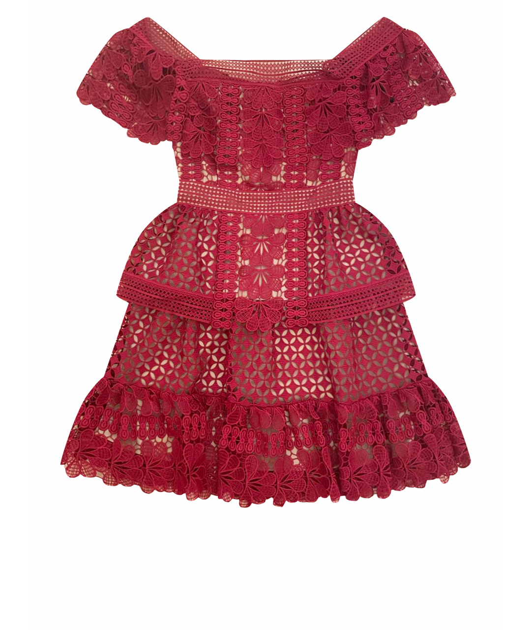 SELF-PORTRAIT Красное коктейльное платье, фото 1
