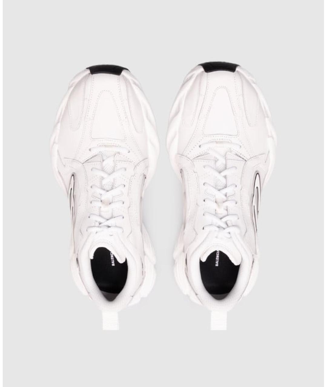 BALENCIAGA Белые кожаные низкие кроссовки / кеды, фото 3
