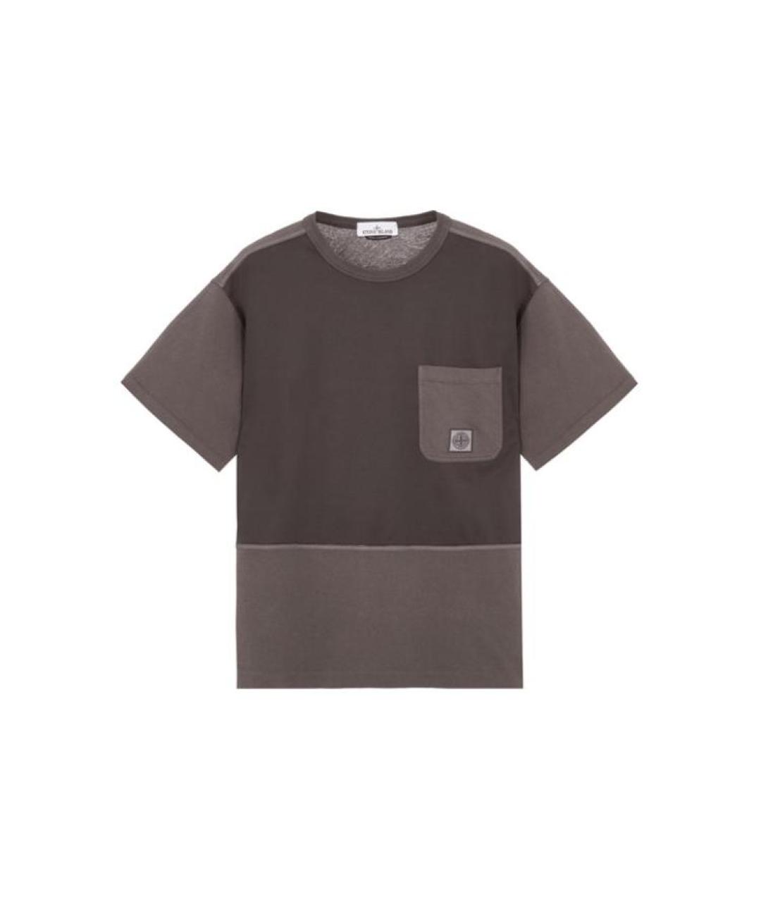STONE ISLAND Серая хлопковая футболка, фото 1