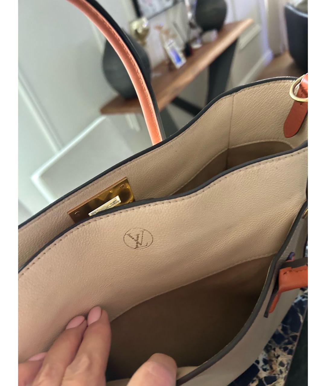 LOUIS VUITTON Серая кожаная сумка тоут, фото 3