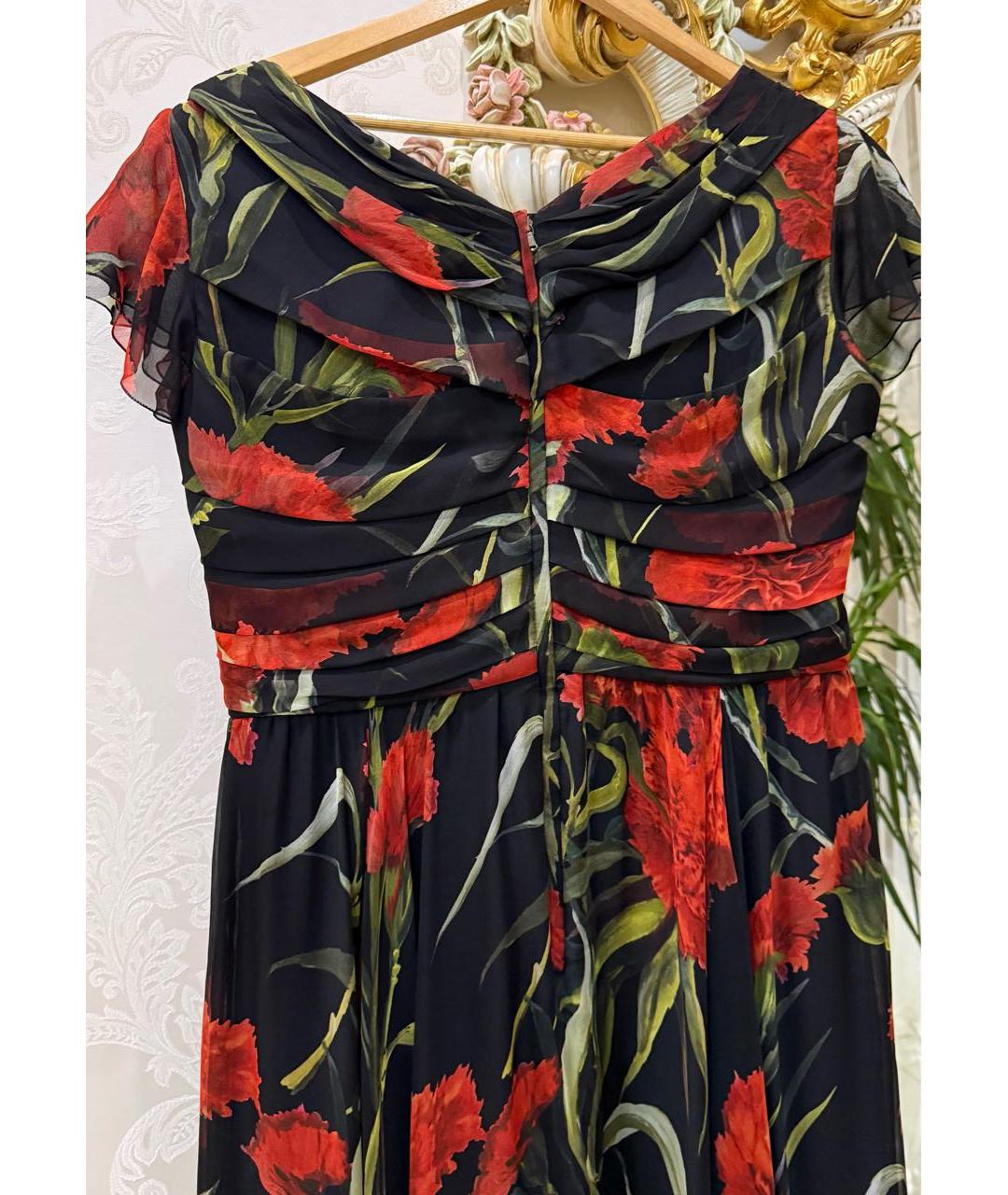 DOLCE&GABBANA Черное шифоновое вечернее платье, фото 3