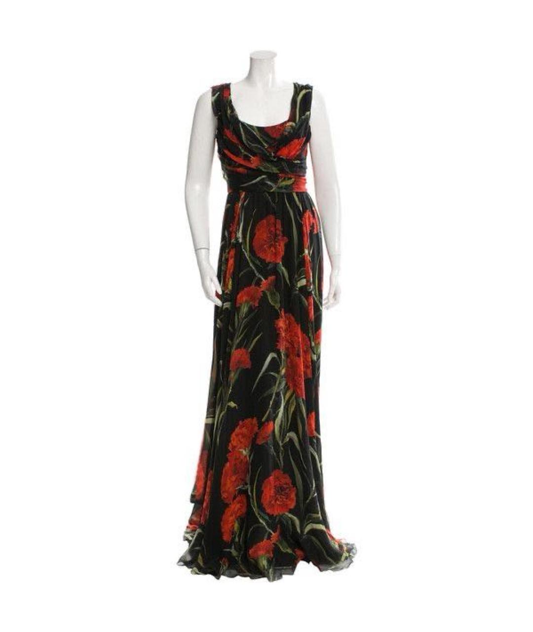 DOLCE&GABBANA Черное шифоновое вечернее платье, фото 5