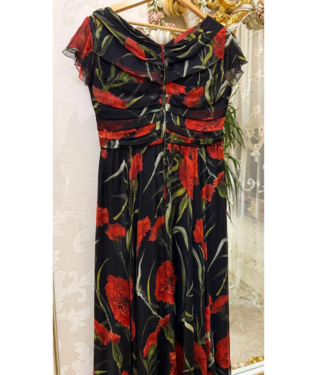 DOLCE&GABBANA Черное шифоновое вечернее платье, фото 2
