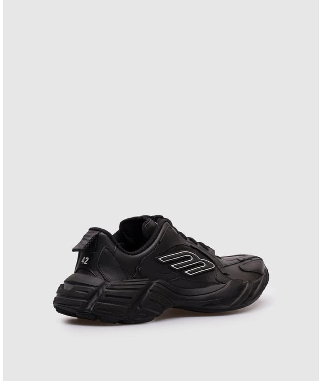 BALENCIAGA Черные кожаные низкие кроссовки / кеды, фото 3