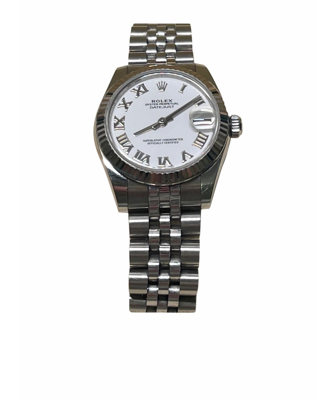 ROLEX Серебряные стальные часы, фото 1