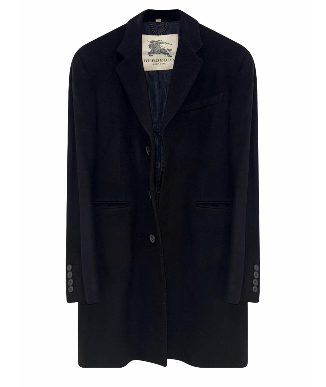 BURBERRY Черное шерстяное пальто, фото 1