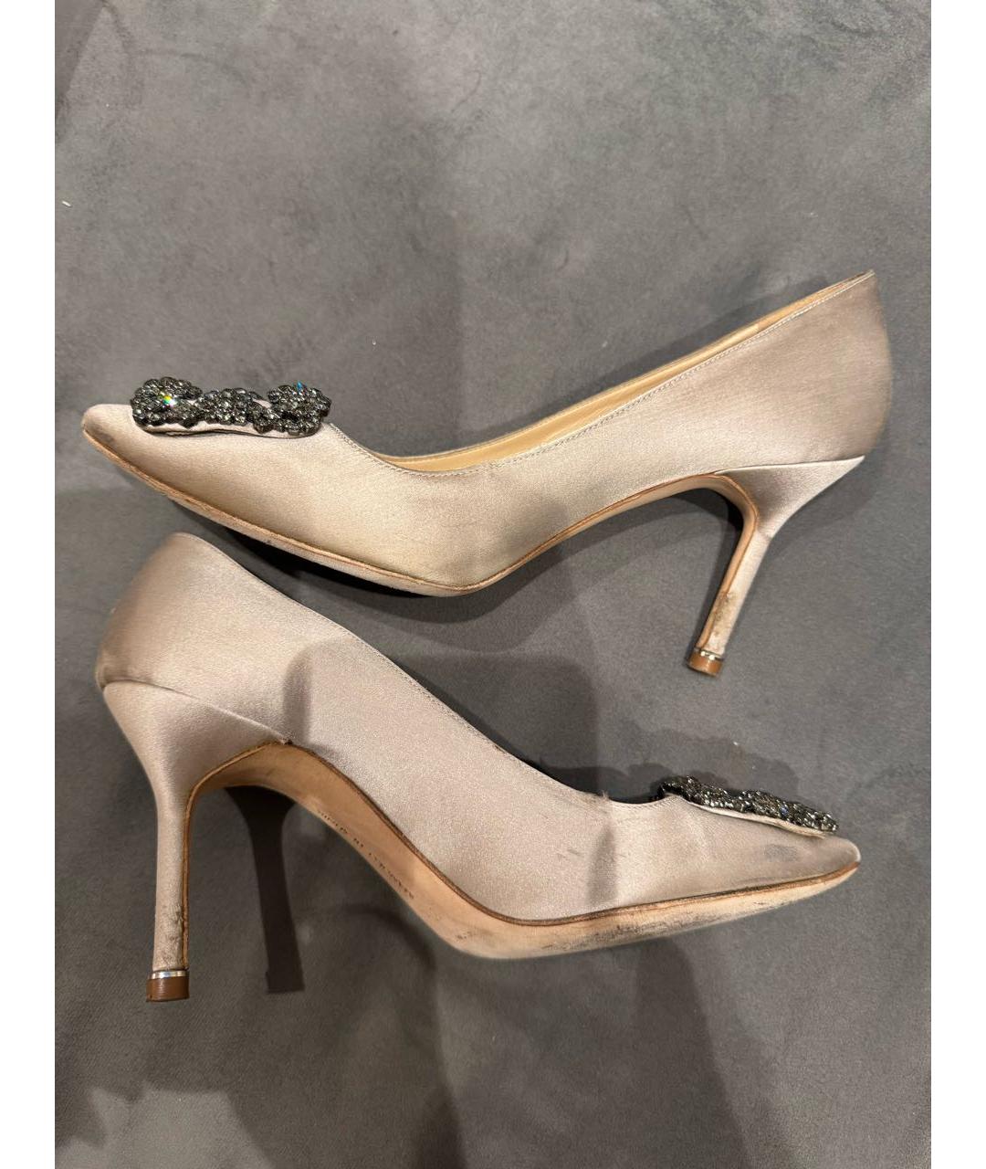 MANOLO BLAHNIK Серые текстильные туфли, фото 6
