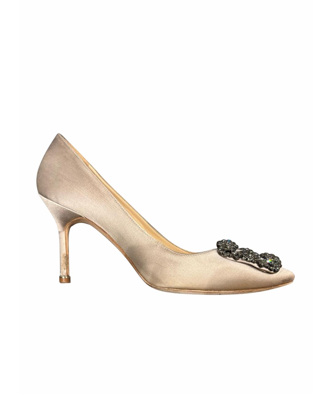 MANOLO BLAHNIK Серые текстильные туфли, фото 1