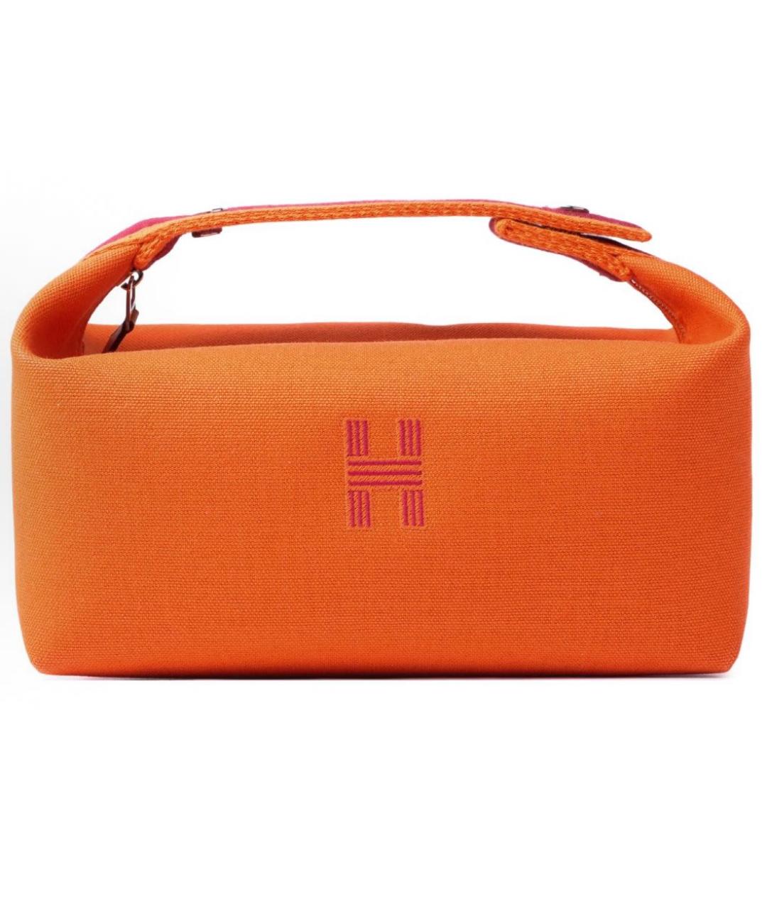 HERMES Оранжевая косметичка, фото 5