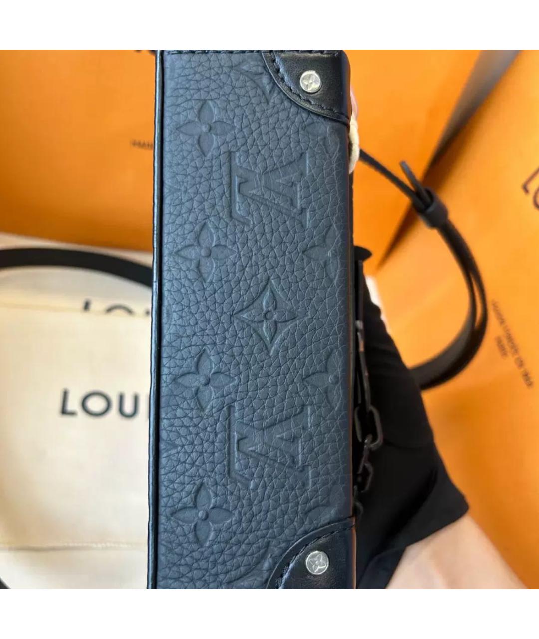 LOUIS VUITTON Черная кожаная сумка на плечо, фото 4