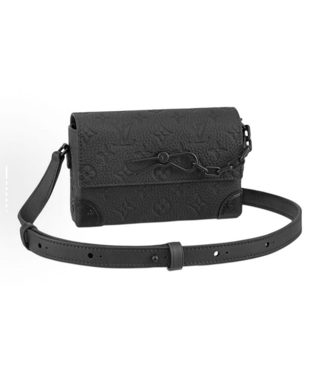 LOUIS VUITTON Черная кожаная сумка на плечо, фото 2