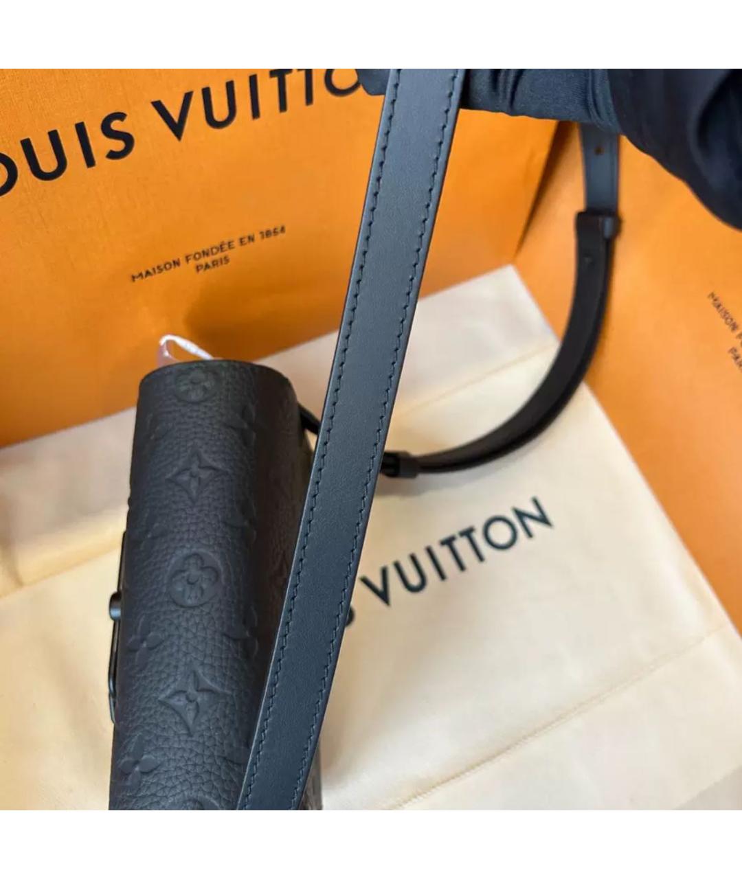 LOUIS VUITTON Черная кожаная сумка на плечо, фото 5