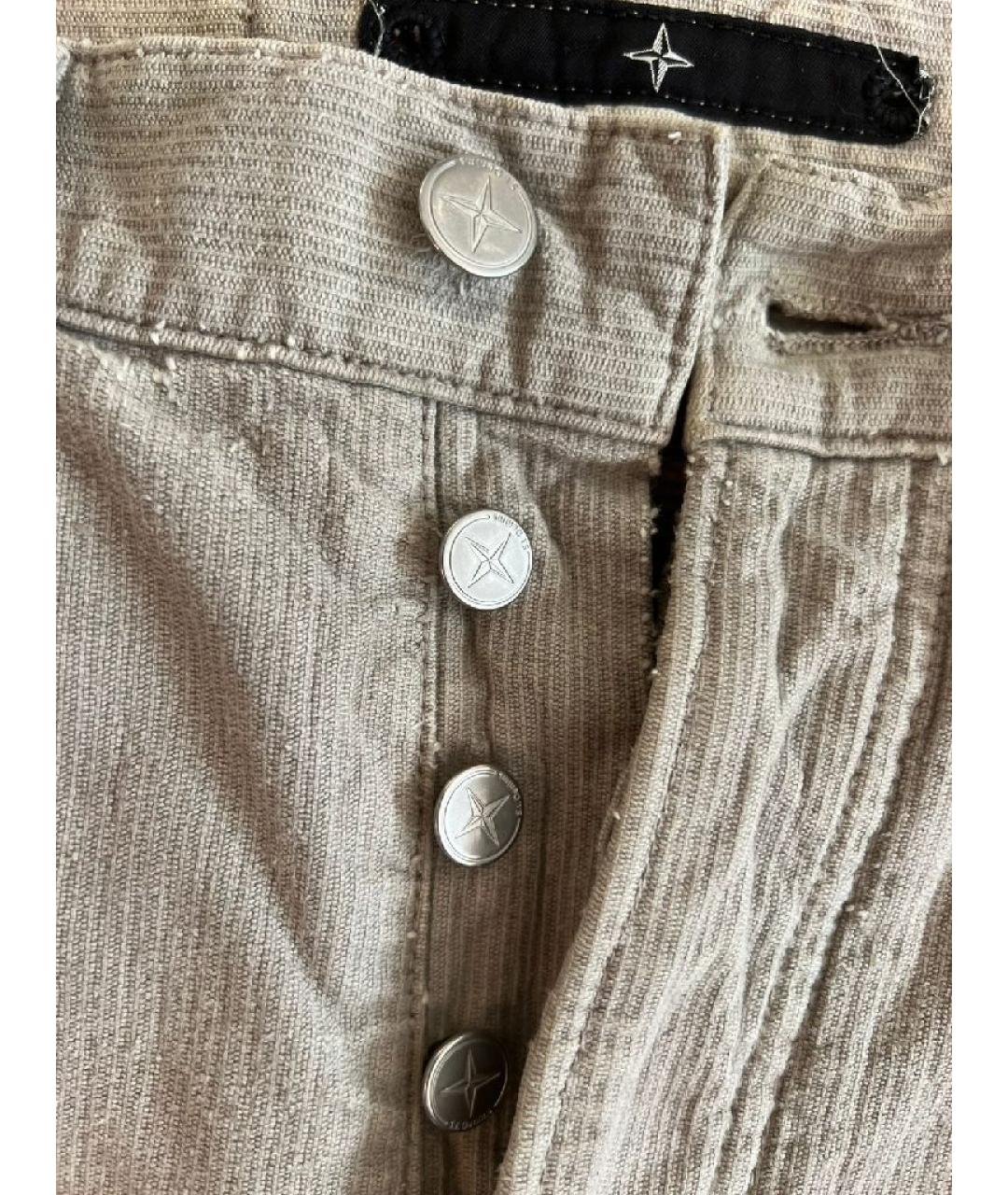 STONE ISLAND Бежевые хлопко-полиэстеровые прямые джинсы, фото 6