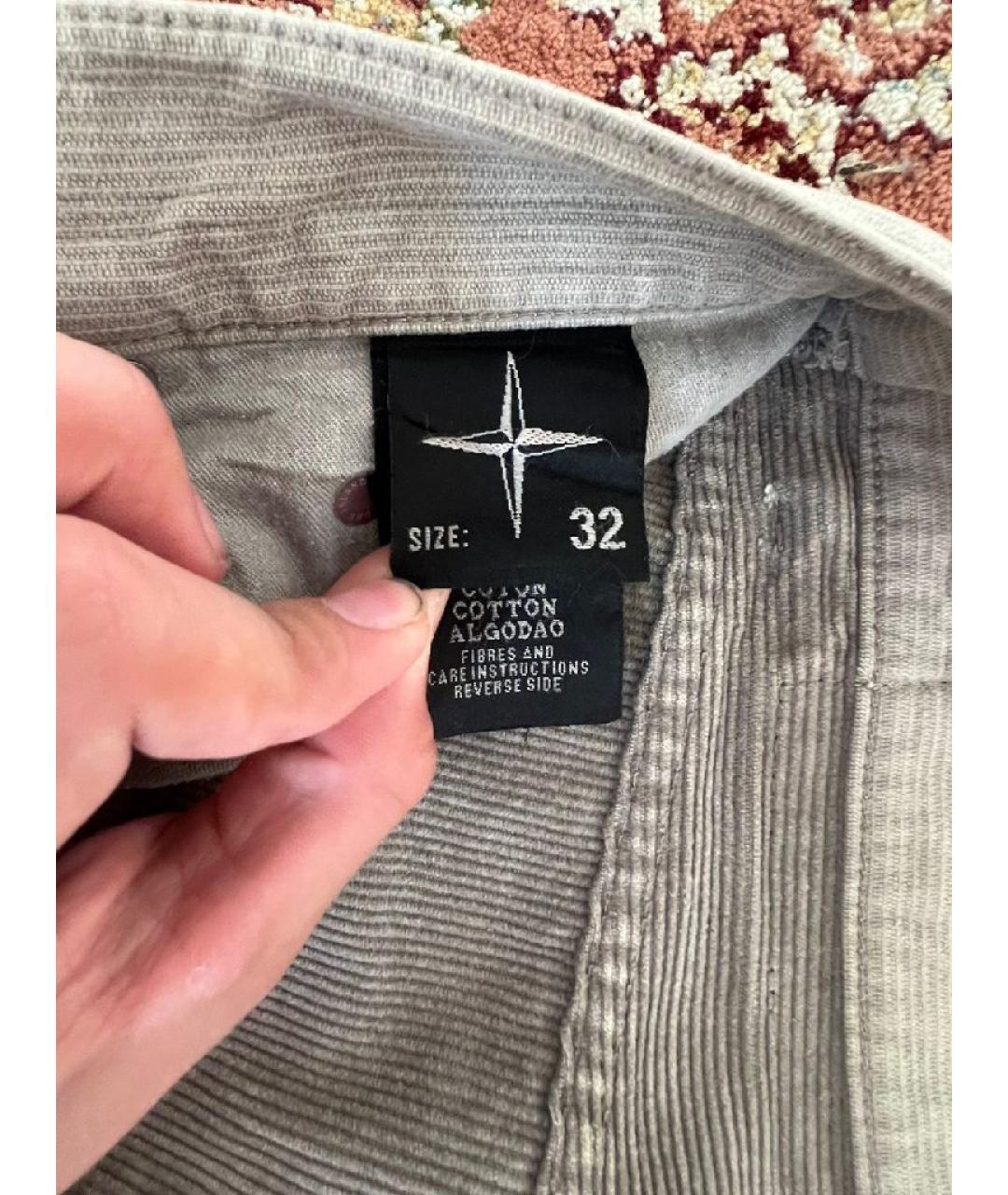 STONE ISLAND Бежевые хлопко-полиэстеровые прямые джинсы, фото 7