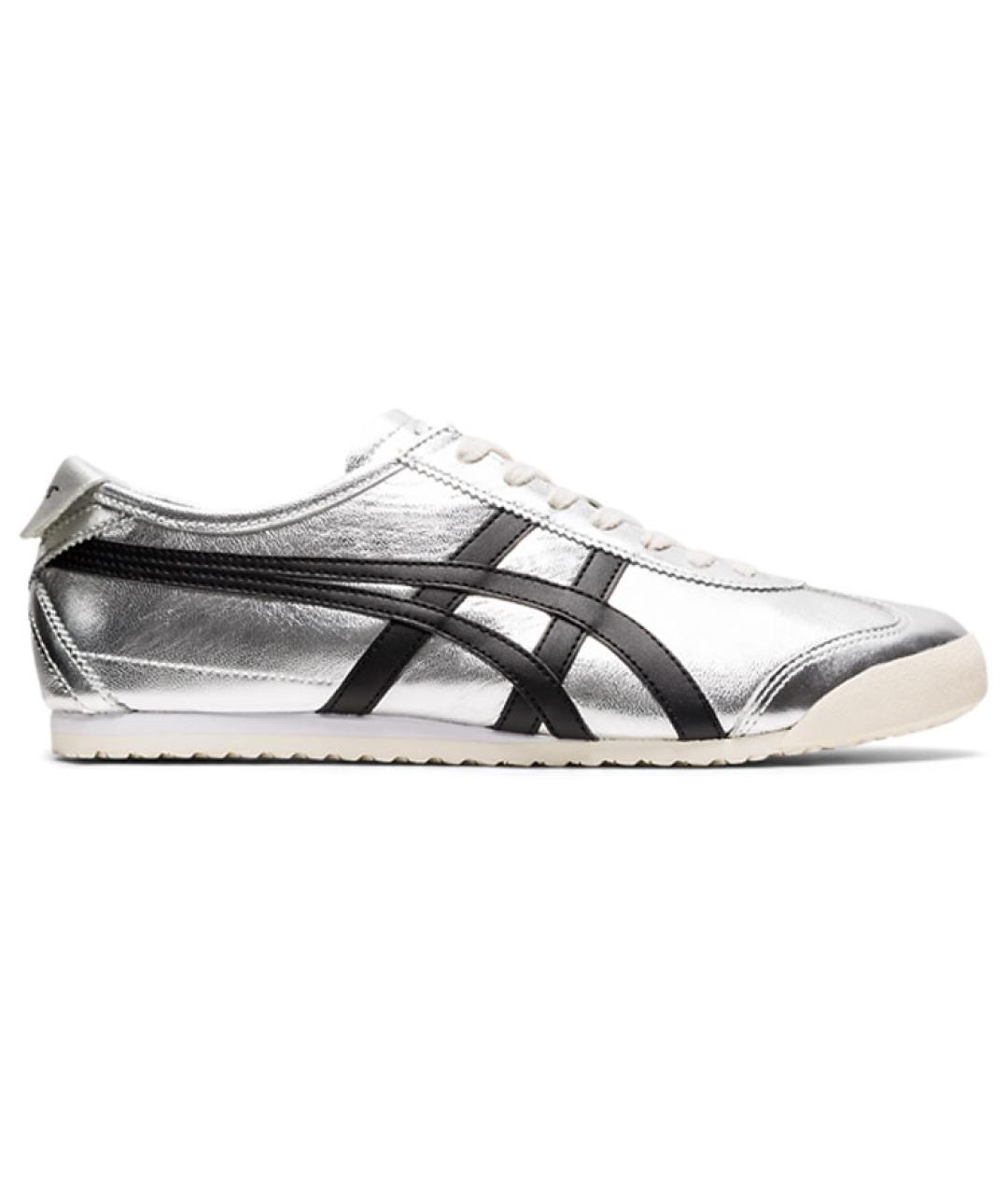 ONITSUKA TIGER Серебряные кожаные кроссовки, фото 1