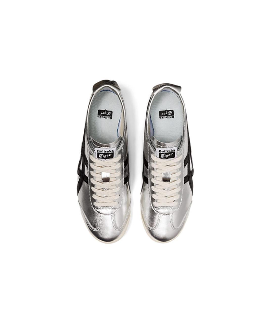ONITSUKA TIGER Серебряные кожаные кроссовки, фото 4