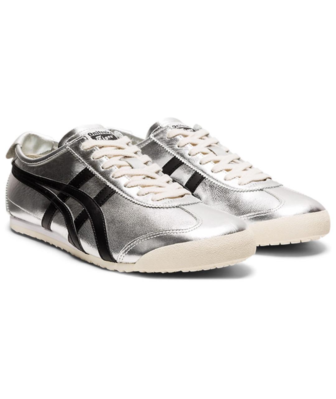 ONITSUKA TIGER Серебряные кожаные кроссовки, фото 3