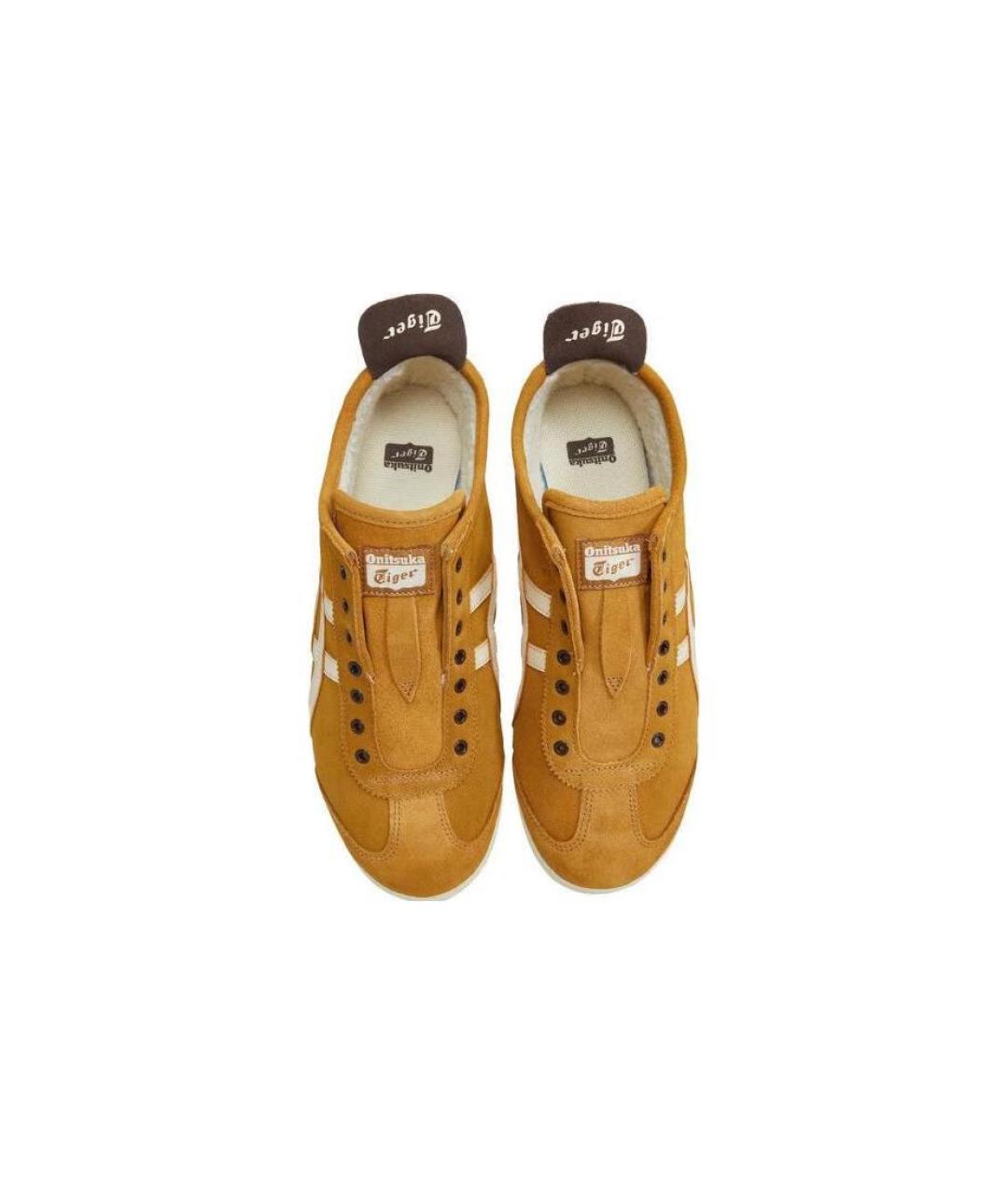 ONITSUKA TIGER Горчичные кожаные кроссовки, фото 4