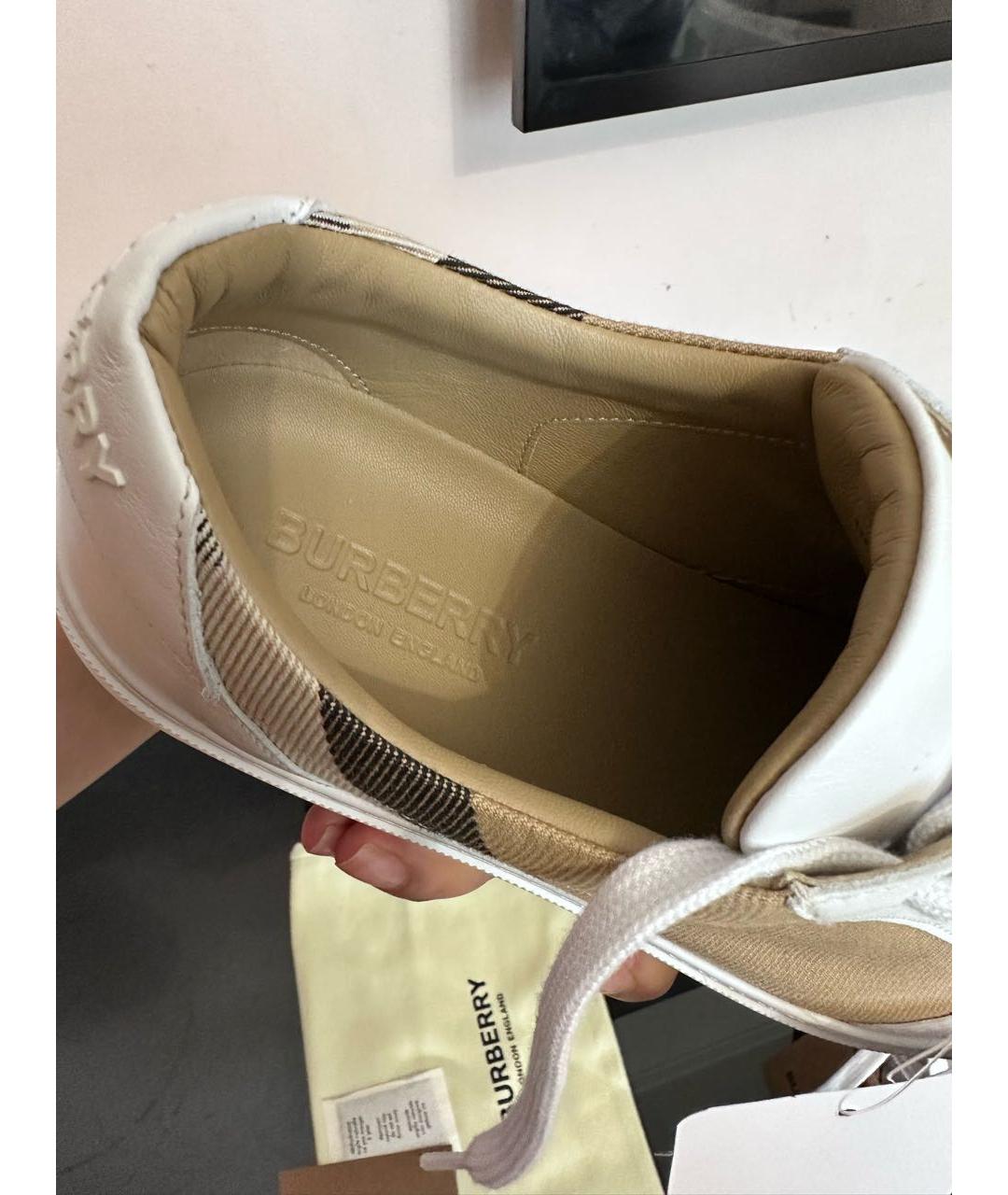 BURBERRY Белые кожаные кеды, фото 3