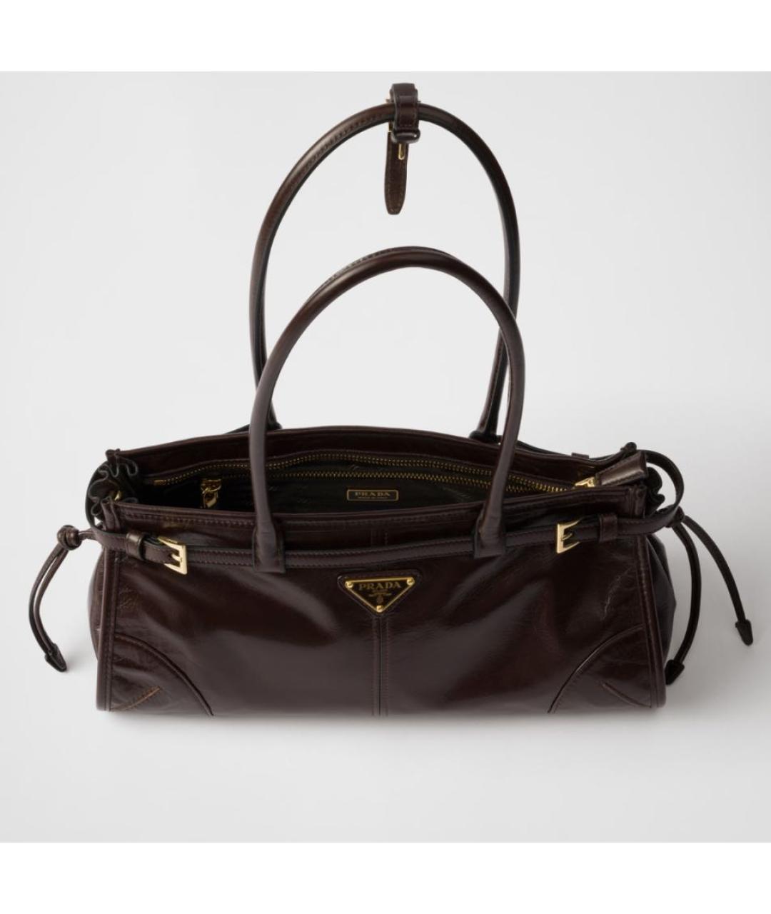 PRADA Коричневая кожаная сумка через плечо, фото 4