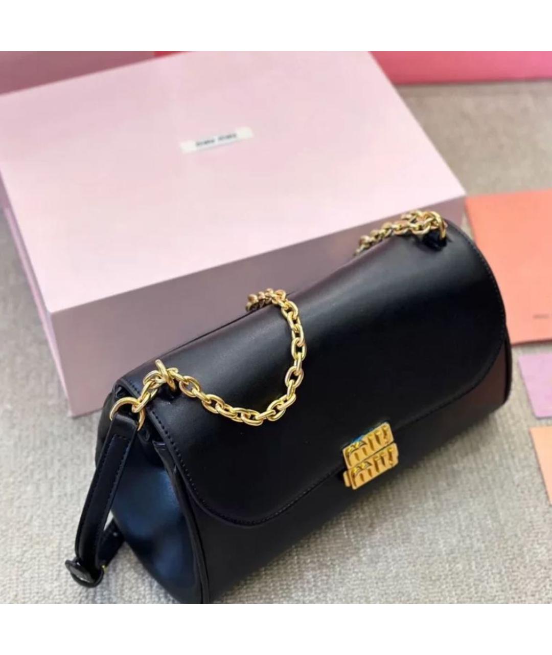 MIU MIU Черная кожаная сумка на плечо, фото 3