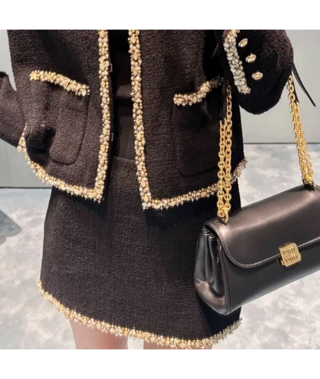 MIU MIU Черная кожаная сумка на плечо, фото 4