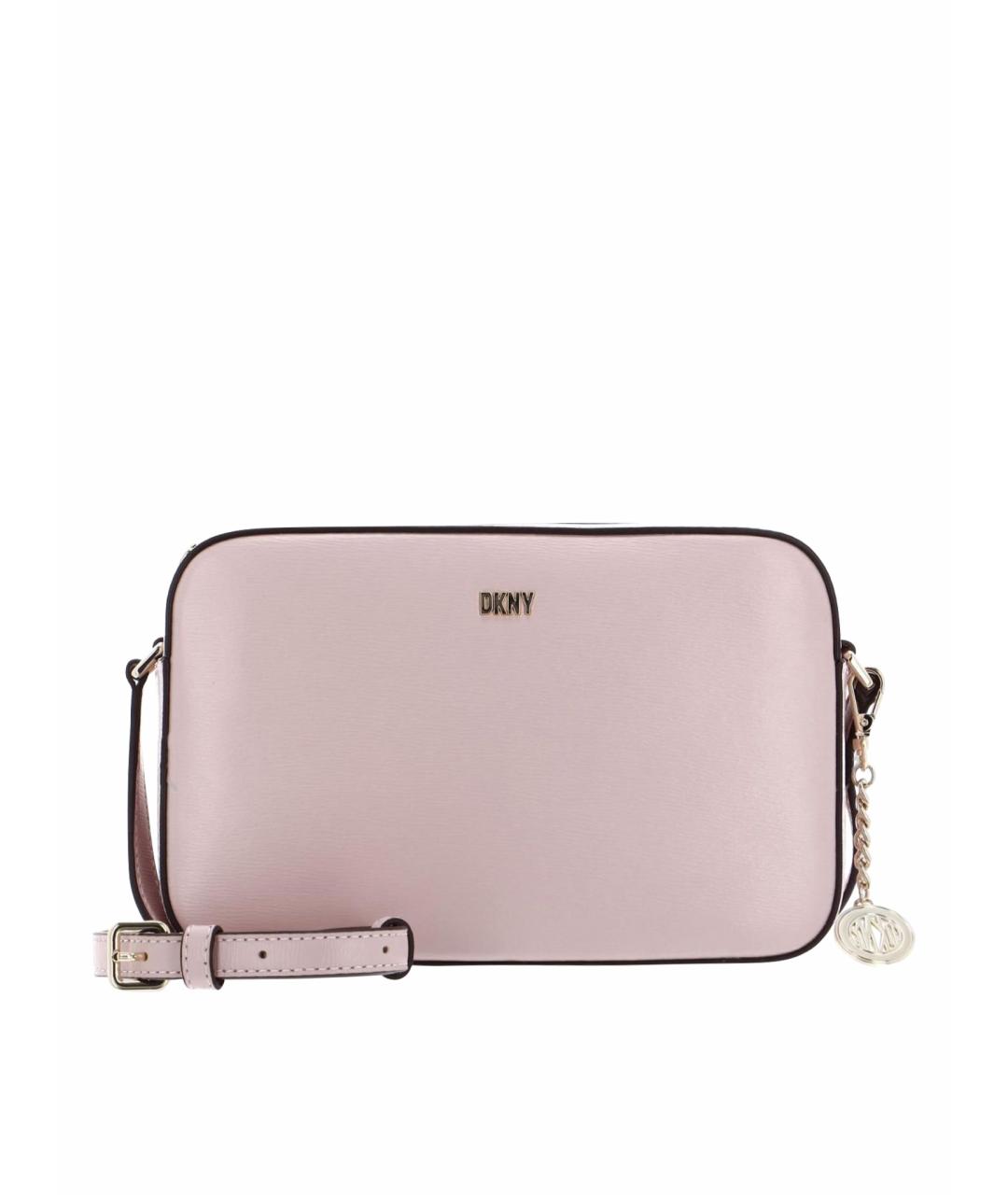 DKNY Розовая кожаная сумка через плечо, фото 1