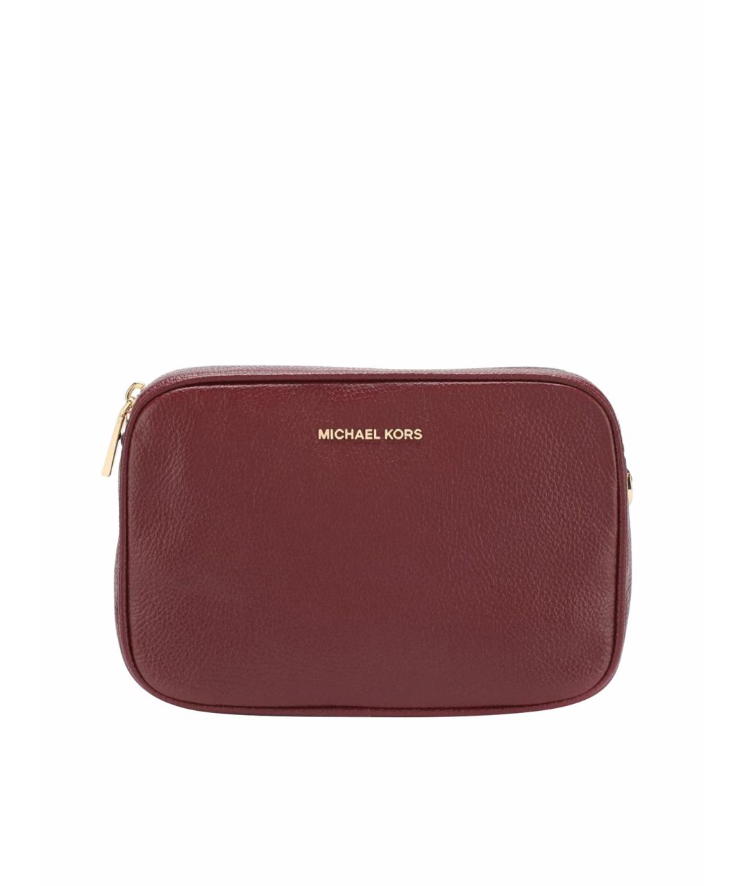 MICHAEL KORS Бордовая кожаная сумка через плечо, фото 1