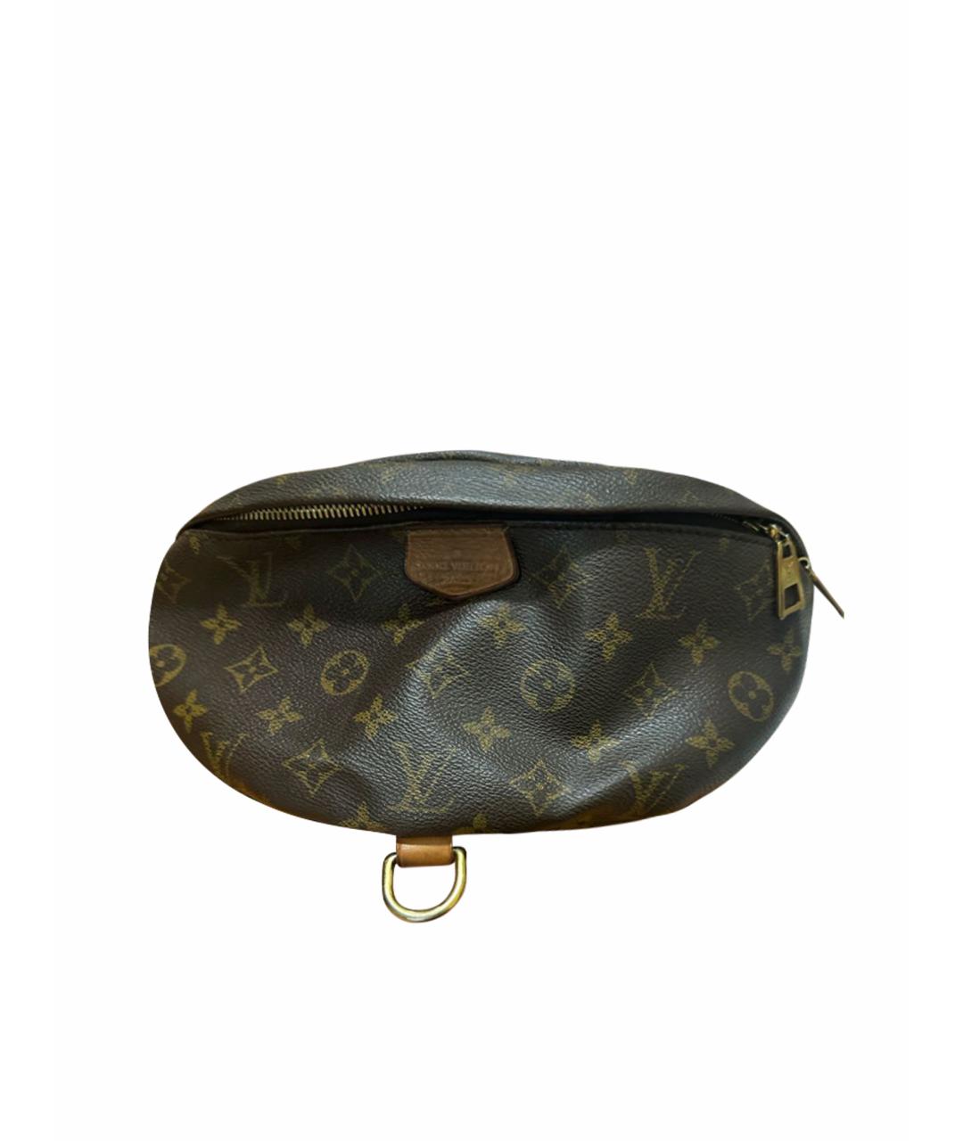 LOUIS VUITTON Коричневая кожаная поясная сумка, фото 1
