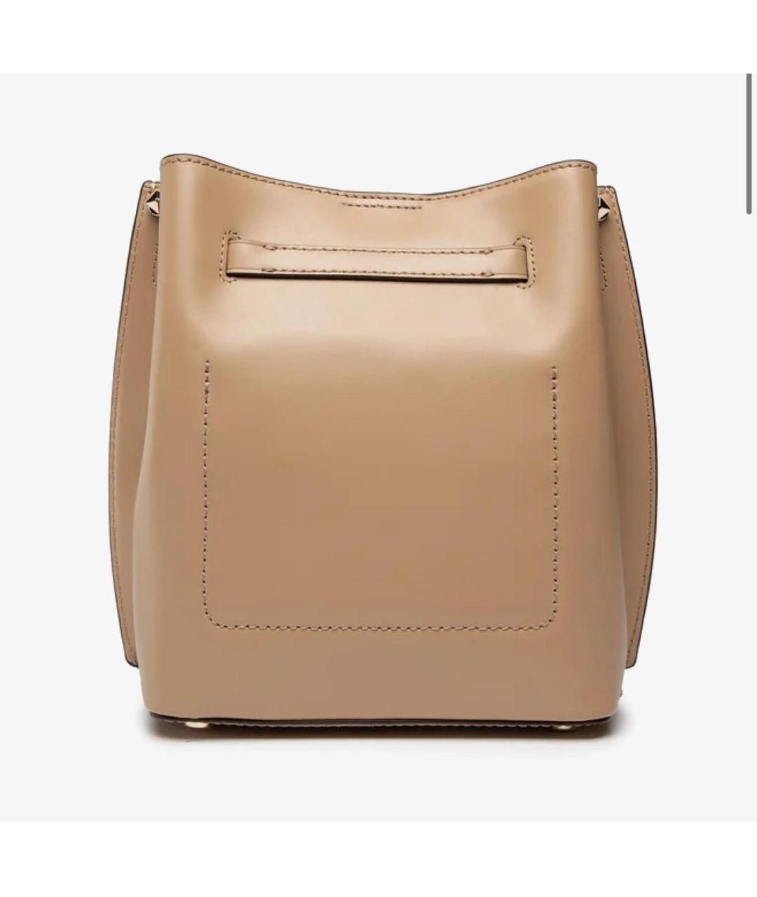 MICHAEL KORS Бежевая кожаная сумка через плечо, фото 4