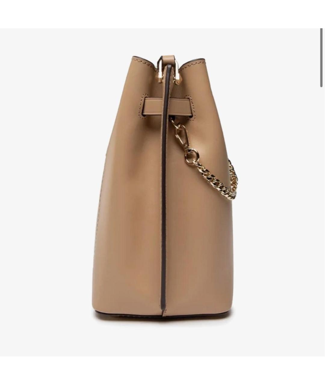 MICHAEL KORS Бежевая кожаная сумка через плечо, фото 3