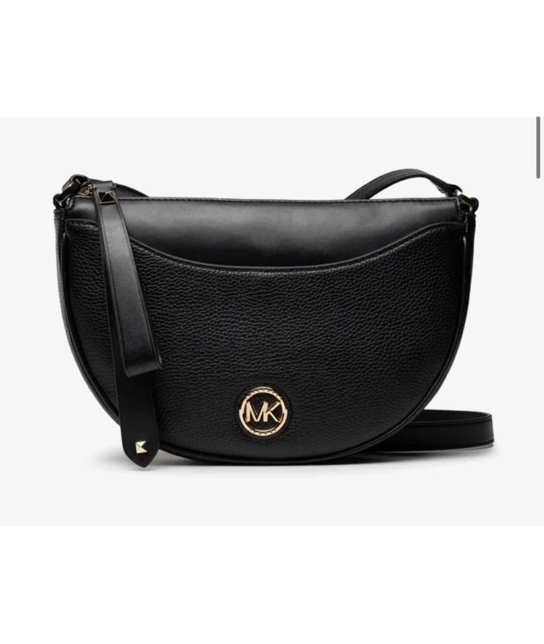 MICHAEL KORS Черная кожаная сумка через плечо, фото 7