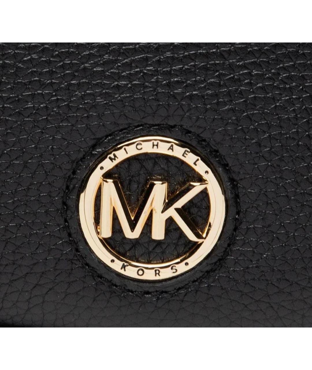 MICHAEL KORS Черная кожаная сумка через плечо, фото 2