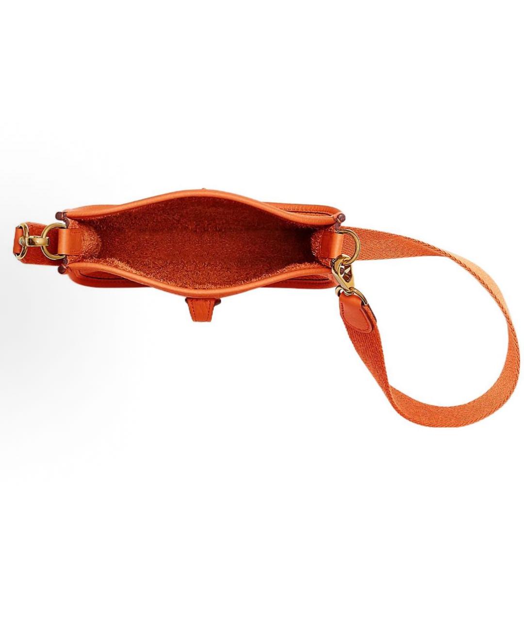 HERMES Оранжевая кожаная сумка через плечо, фото 3