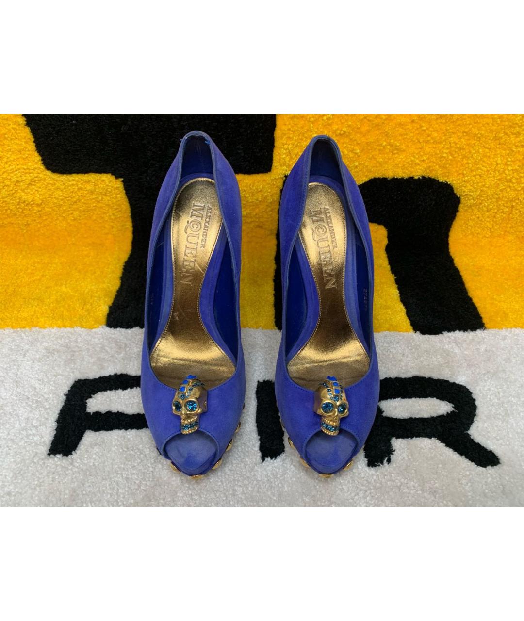 ALEXANDER MCQUEEN Синие замшевые туфли, фото 2