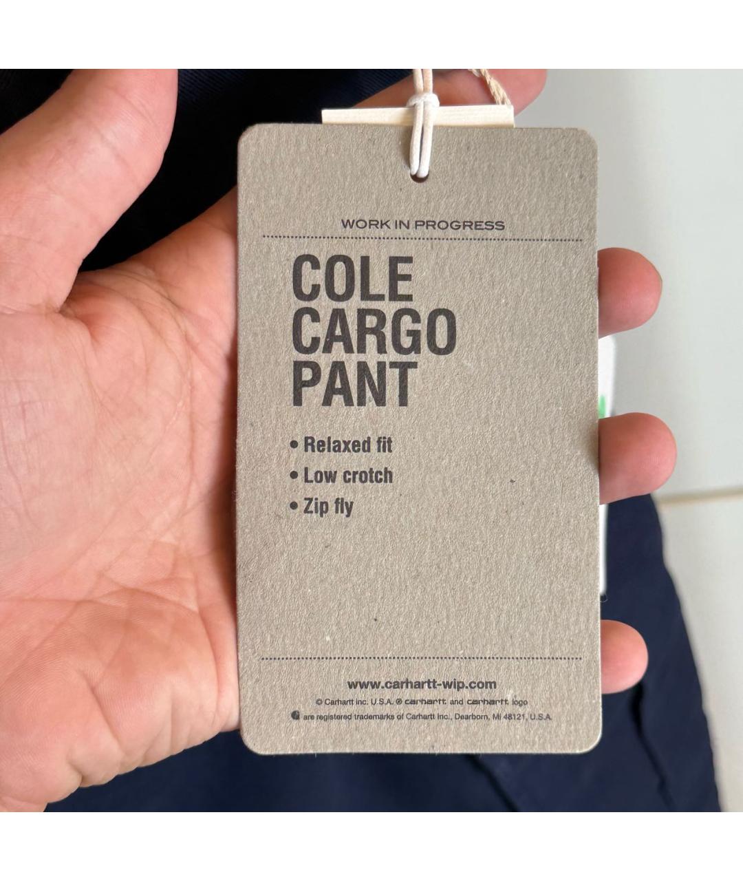 CARHARTT WIP Темно-синие хлопковые повседневные брюки, фото 4