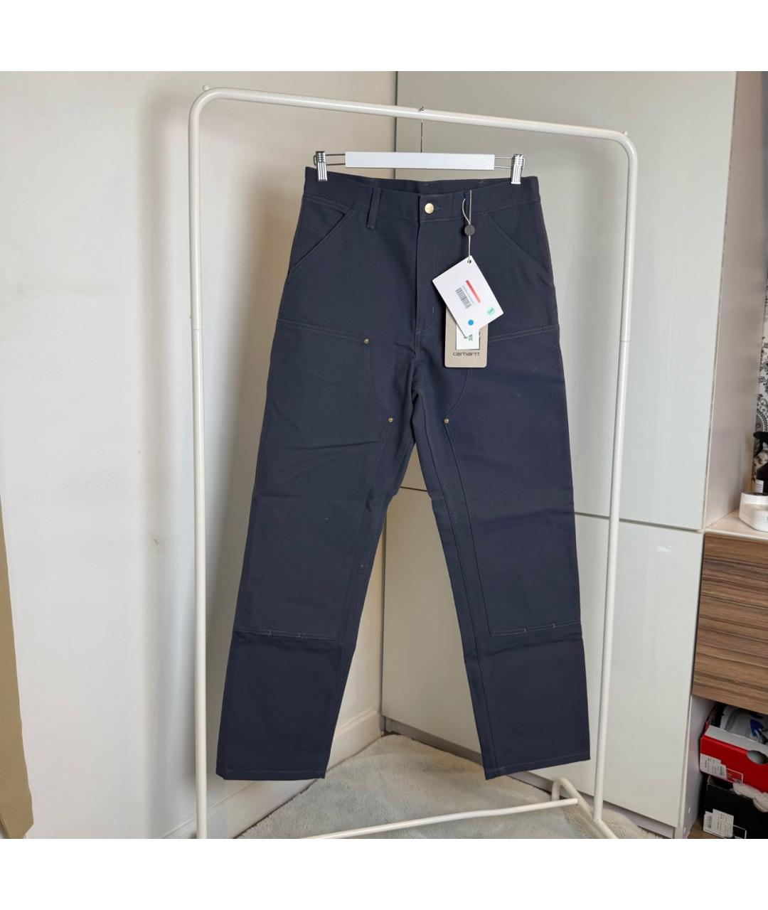 CARHARTT WIP Голубые хлопковые повседневные брюки, фото 3
