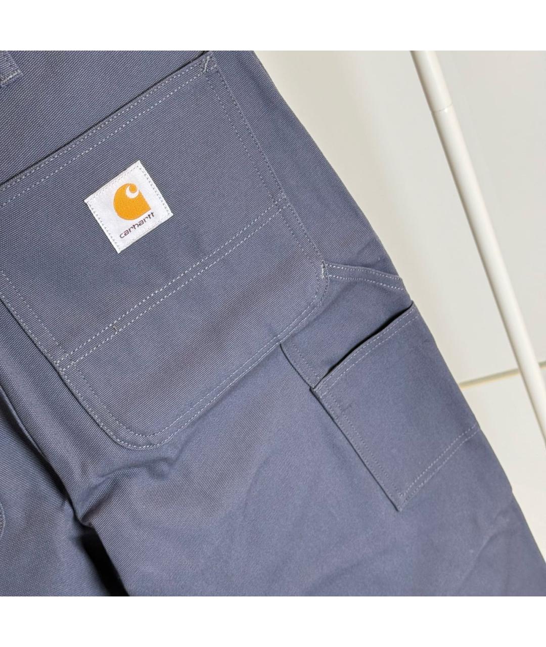 CARHARTT WIP Голубые хлопковые повседневные брюки, фото 4
