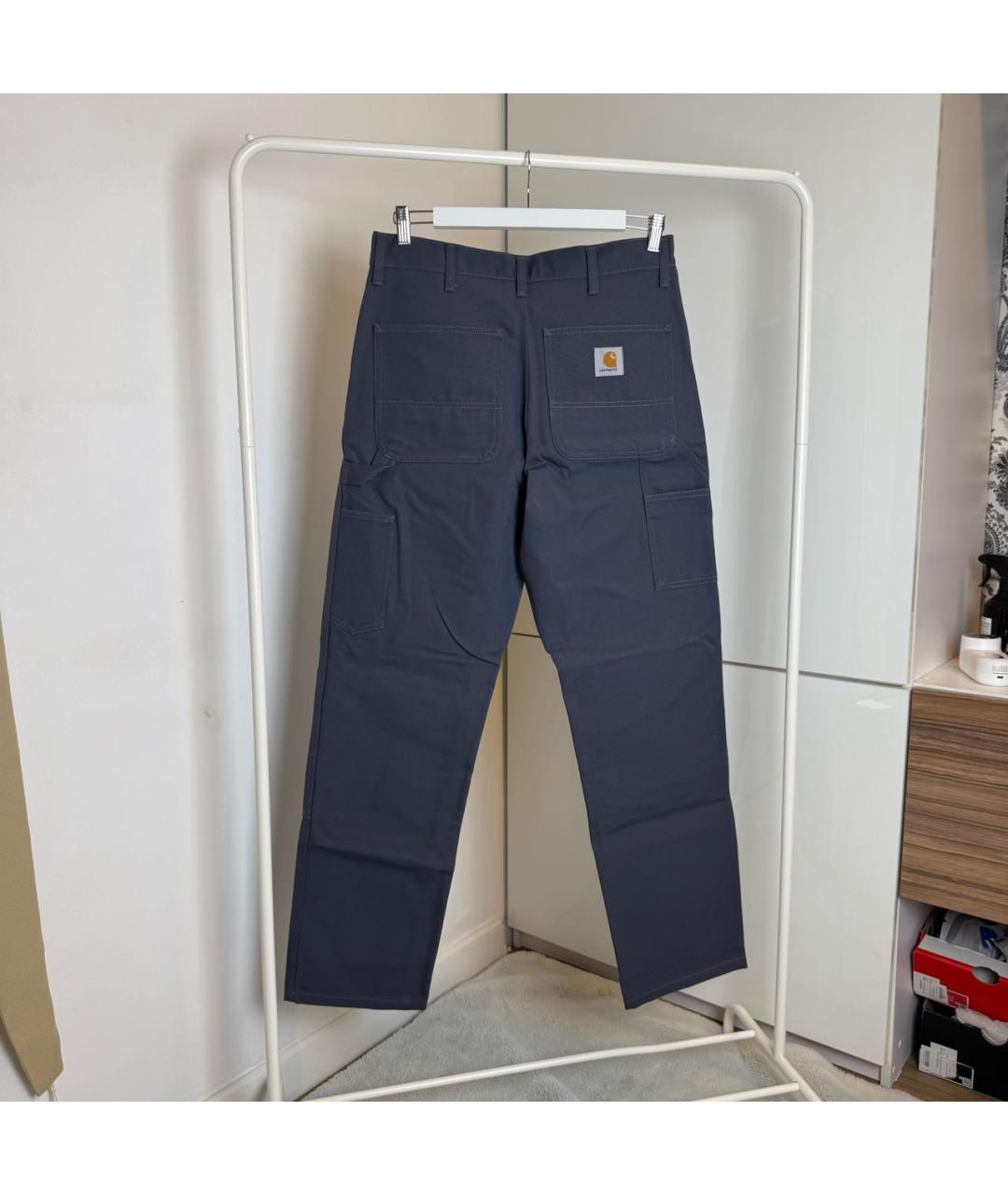 CARHARTT WIP Голубые хлопковые повседневные брюки, фото 2