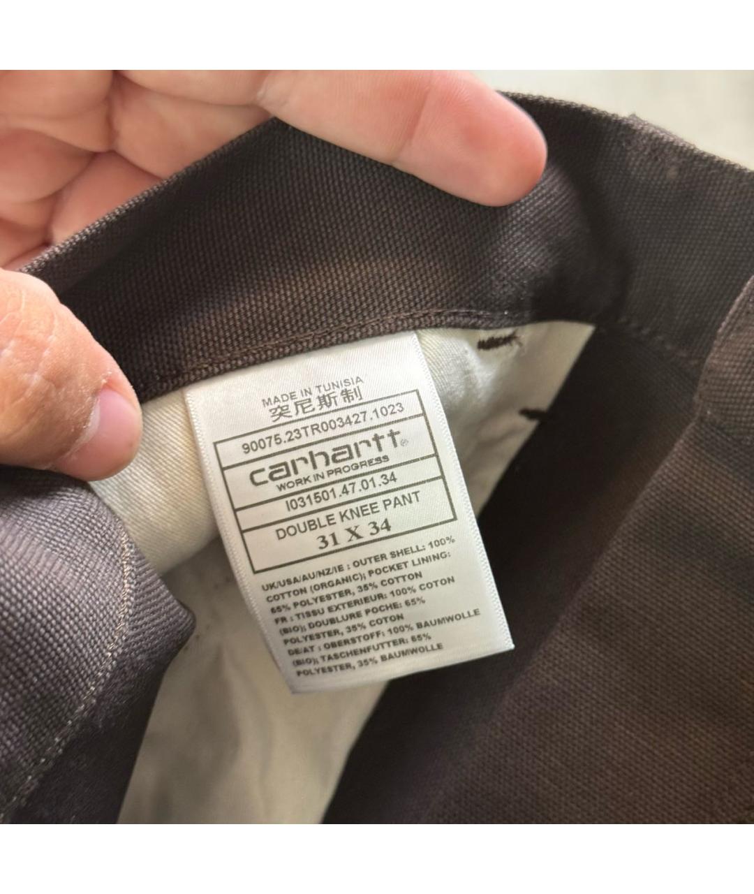 CARHARTT WIP Коричневые хлопковые повседневные брюки, фото 8