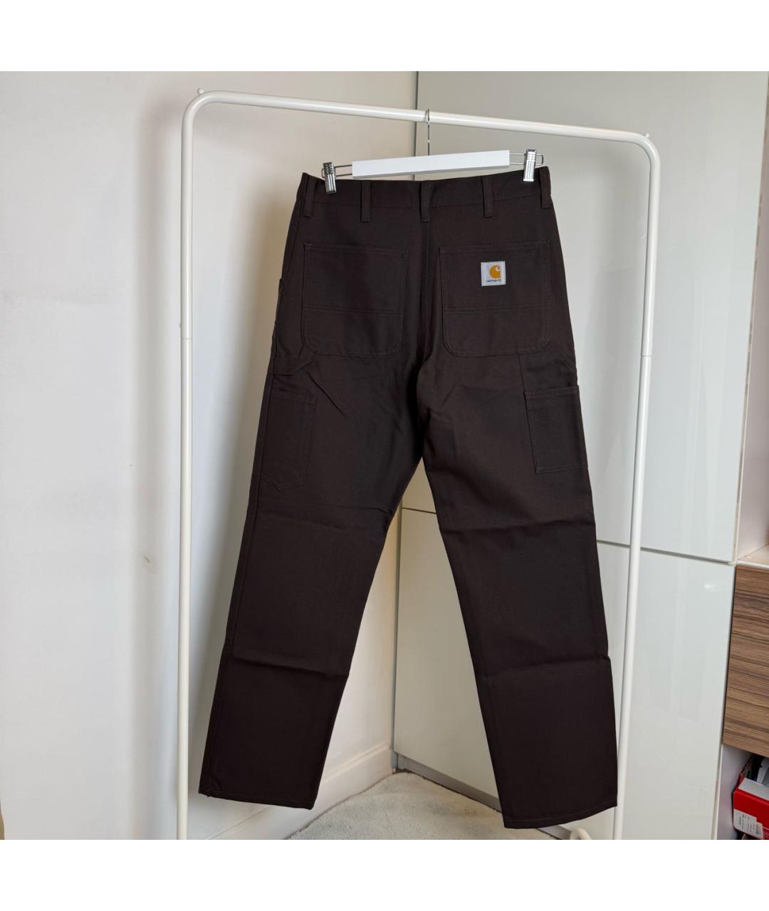 CARHARTT WIP Коричневые хлопковые повседневные брюки, фото 2