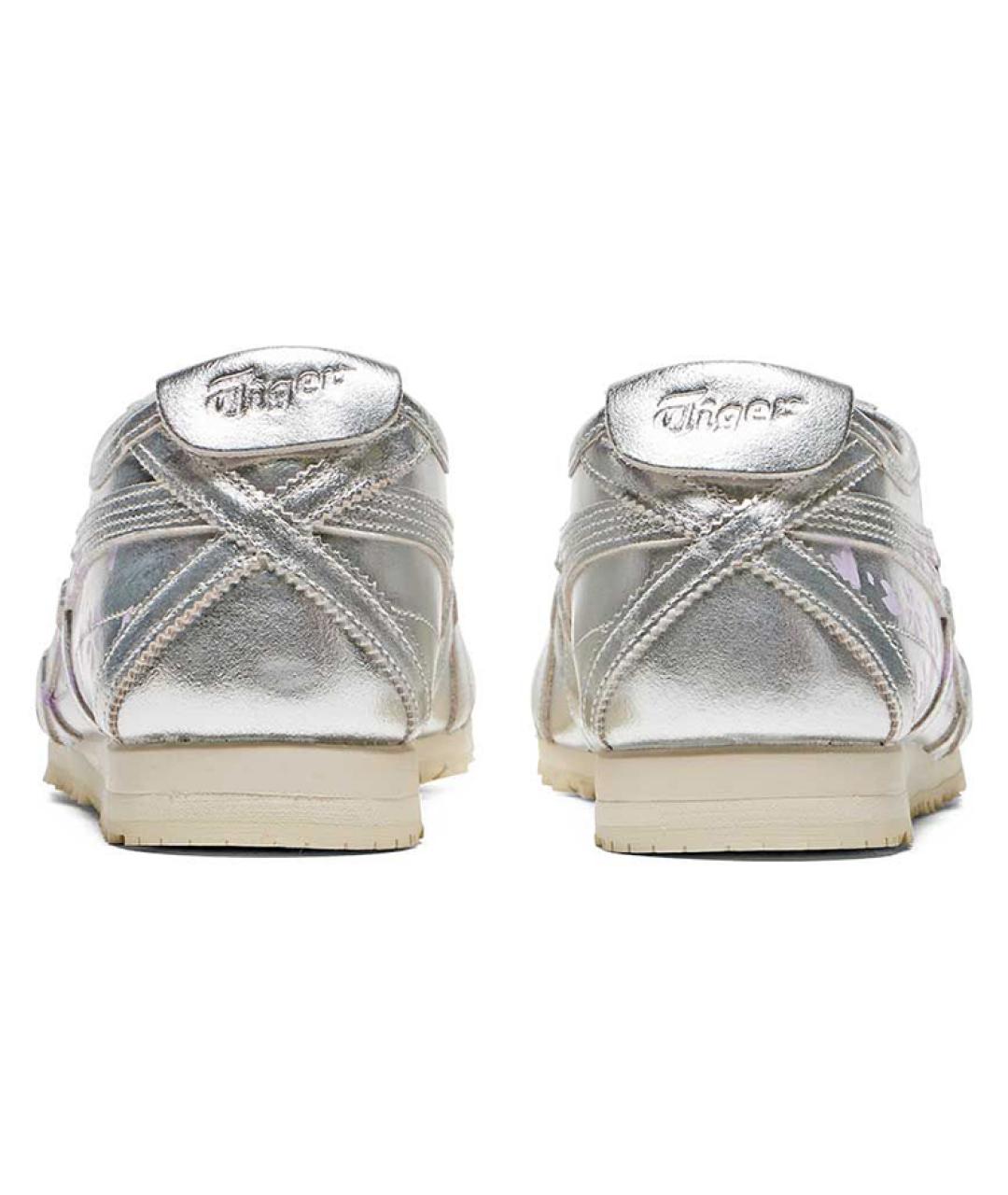 ONITSUKA TIGER Серебряные кожаные кроссовки, фото 4