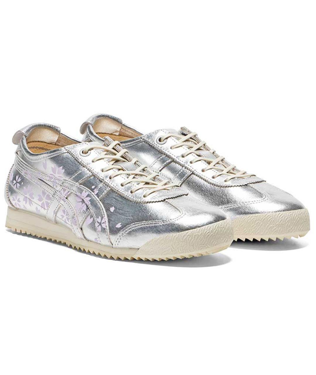 ONITSUKA TIGER Серебряные кожаные кроссовки, фото 2