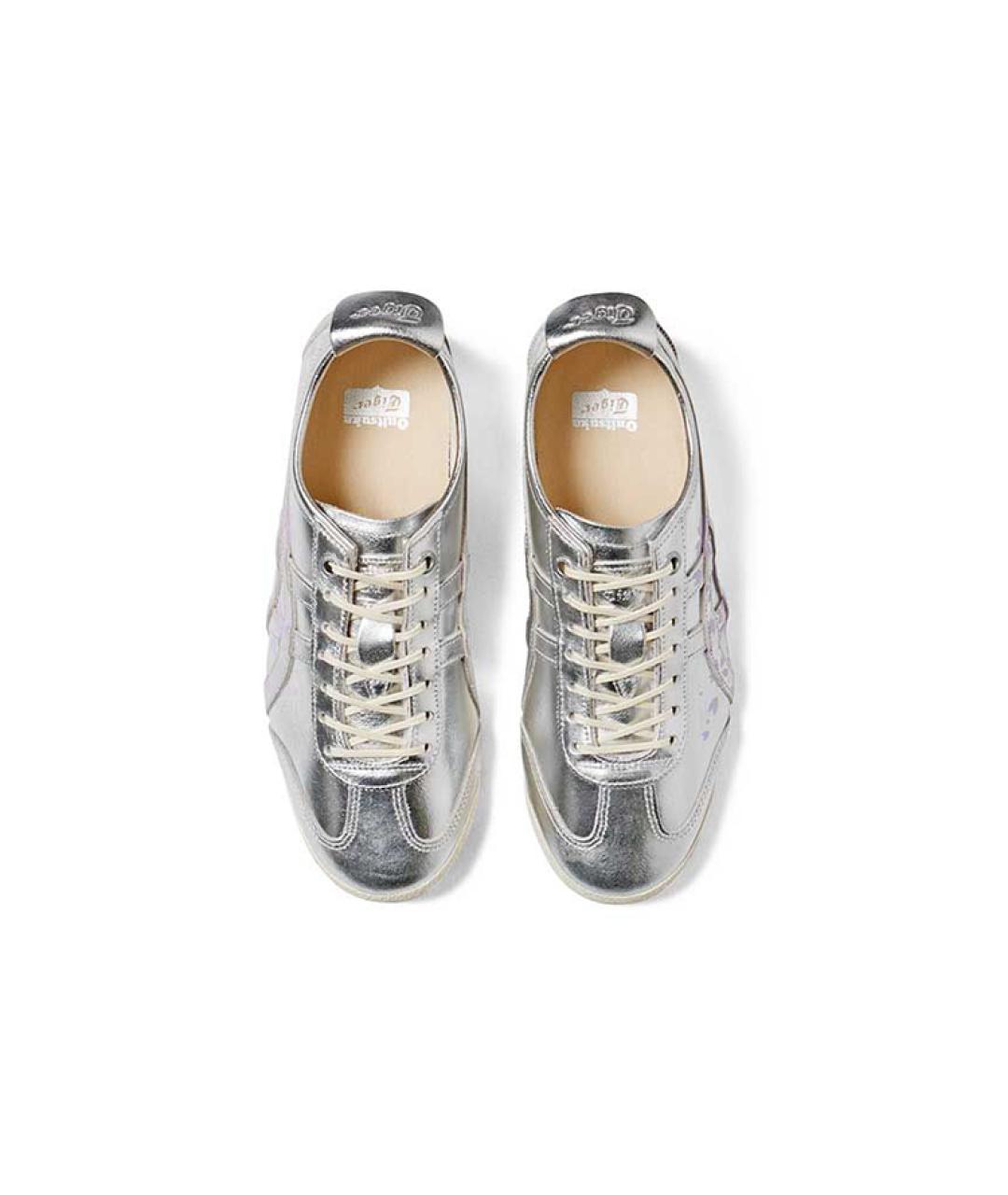 ONITSUKA TIGER Серебряные кожаные кроссовки, фото 3