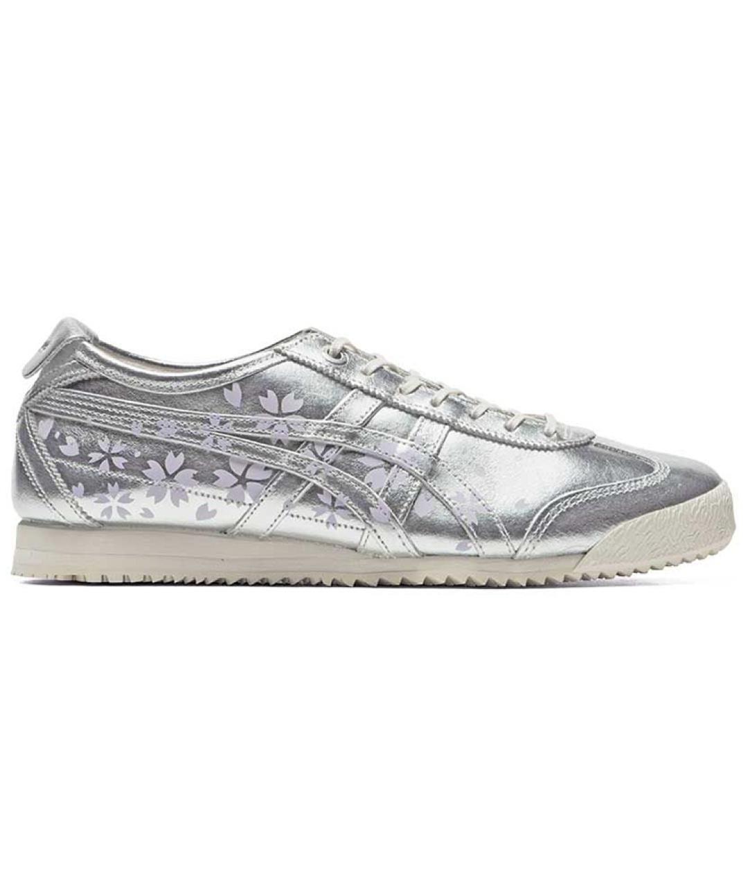 ONITSUKA TIGER Серебряные кожаные кроссовки, фото 1