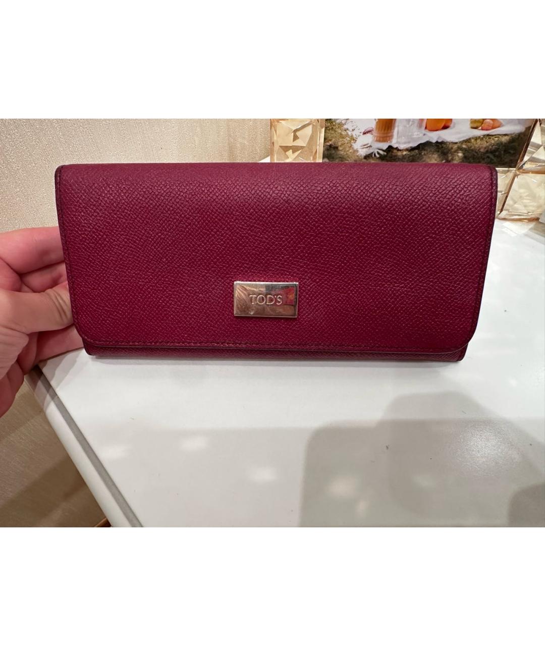 TOD'S Розовый кожаный кошелек, фото 4