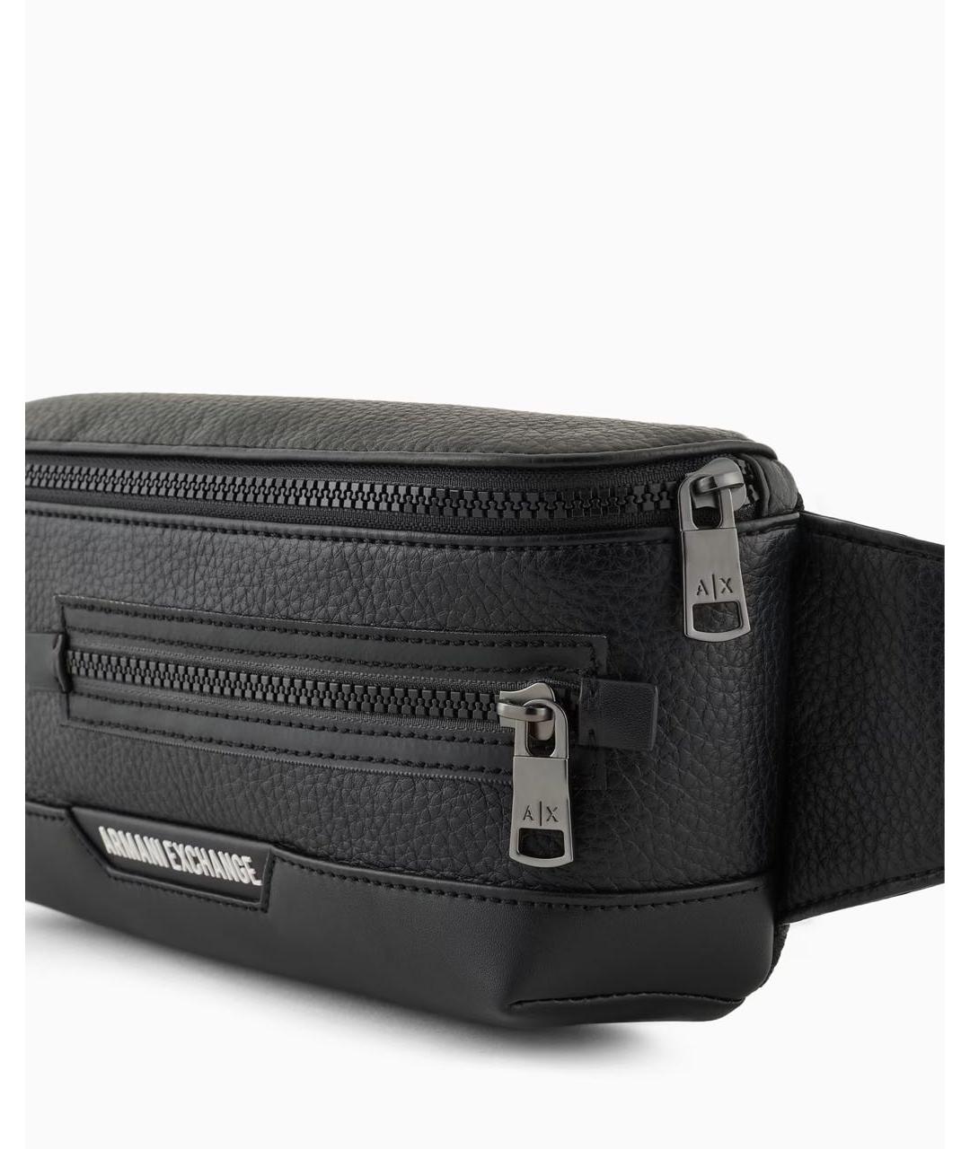 ARMANI EXCHANGE Черная поясная сумка из искусственной кожи, фото 5