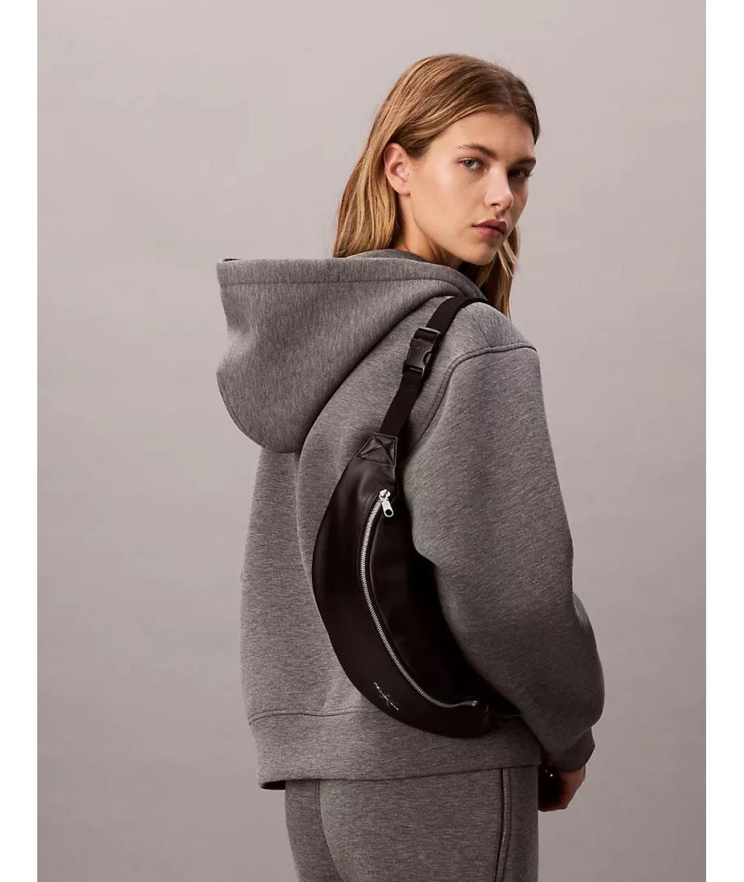 CALVIN KLEIN Черная поясная сумка из искусственной кожи, фото 5