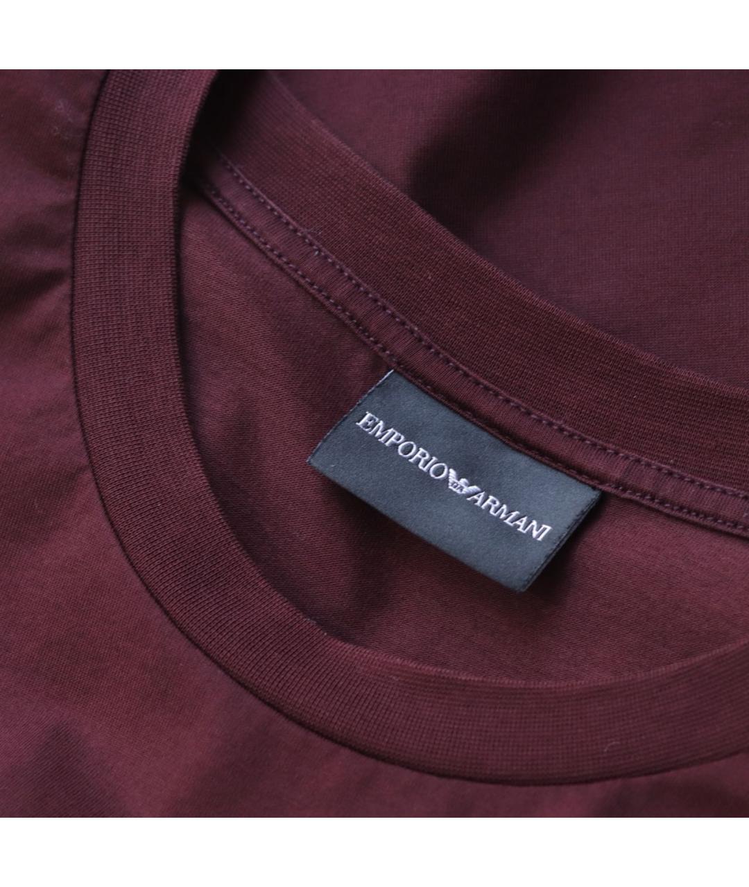 EMPORIO ARMANI Бордовая футболка, фото 3